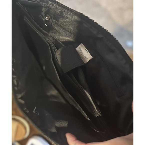 NWT COLDWATER CREEK Black Basket Embossed Weave/Croc,Hampton Computer Bag - Picture 6 of 6